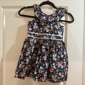 Little Girl's & Girl's Floral Poplin Ruffle Dress